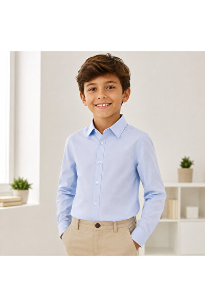 TACE KIDS Erkek Çocuk Uzun Kollu Klasik Okul Gömleği 8- 16 Yaş