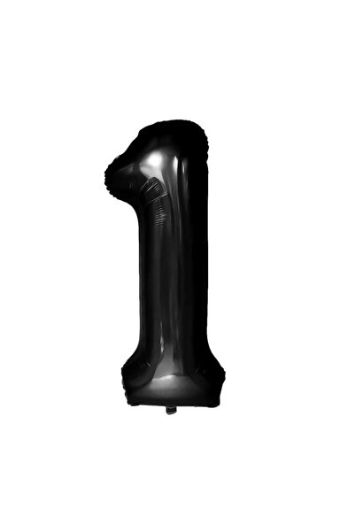 Ropet Balon Folie Cifra 1, Negru, 80 cm,