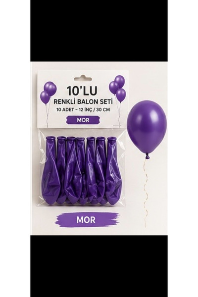 aloha concept 10’lu Renkli Balon Seti 12 İnç 30 cm – Doğum Günü Parti Süsleme...