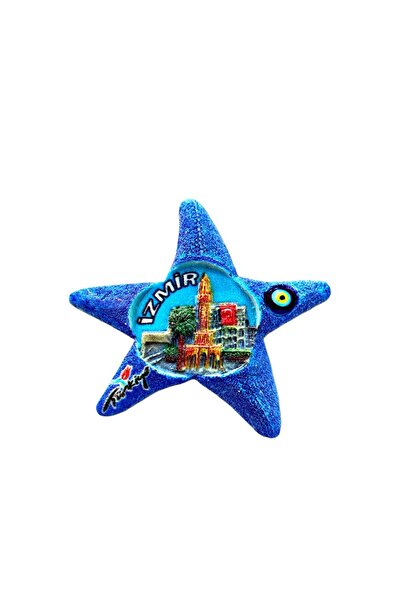 Mundy İzmir Temalı Polyester Magnet. 7cm X 7 cm