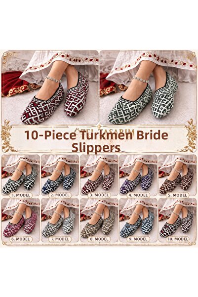 ANUK GRUP Set of 10 Turkmen Bridal Booties - Dowry Gift Bundle, Promise, Enga...