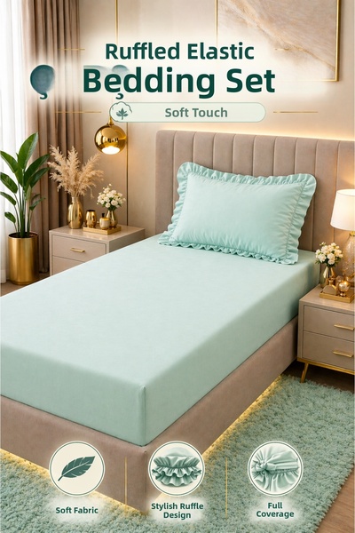 Madame Home Σετ Ελαστικών Σεντονιών Premium Μονόμεγεθος με Βολάν, Βάθος Γωνία...