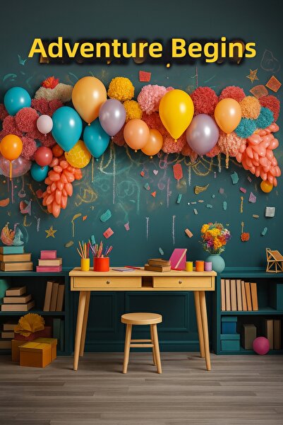 PROMISEBACKDROP2 مغامرة تبدأ، خلفية قماشية لأنشطة المدرسة 150 × 200