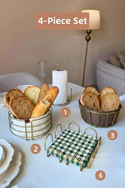 Edora Home Set of 4 Matte Gold Square Napkin Holders, Upright Paper Towel Hol...
