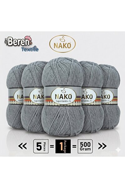 NAKO Süperlambs25 - 5 Pack - 100Gr/200M - Hand Knitting Yarn - Scarf Vest Swe...