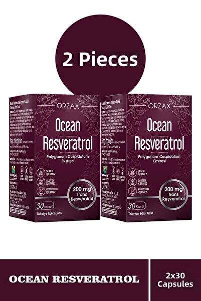 Orzax Ocean Resveratrol 200 Mg 30 Capsules 2 Pieces