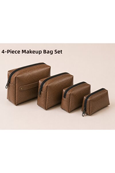 Becha Bijuteri 4 Size Handheld Makeup and Personal Care Bag Set