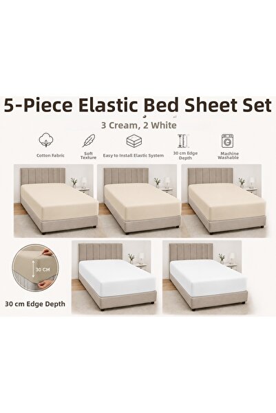 Çarşafcim Elastic Bed Sheet 100% Combed Cotton and Cotton Double Bed Sheet Ad...