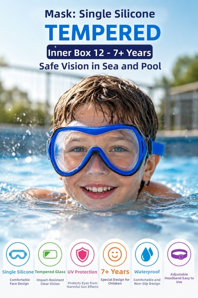 OpenCity قناع الغوص للأطفال باللون الأزرق من Blue Child Sea Pool، قناع سباحة ...