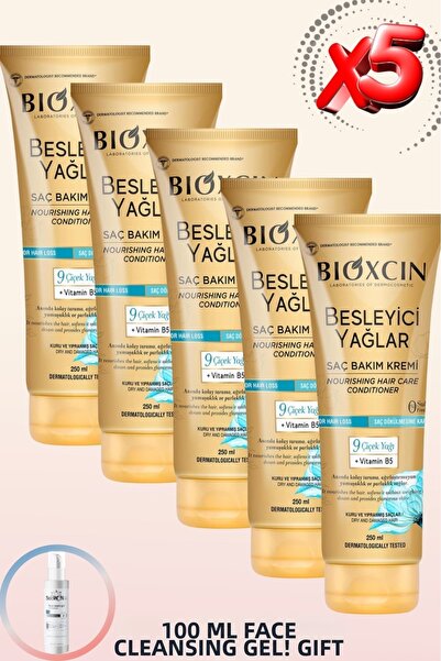 Bioxcin Nourishing Oils Hair Care Cream 250 ml Dry and Damaged Hair (5 Pcs) +...