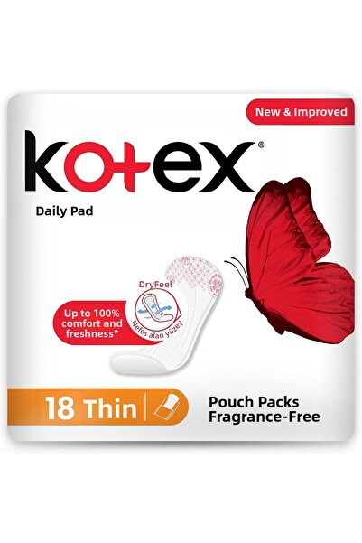 Yıldızan Srdshop Kotex Thin Daily Pads Perfume-Free 1 Pack of 18 1249128