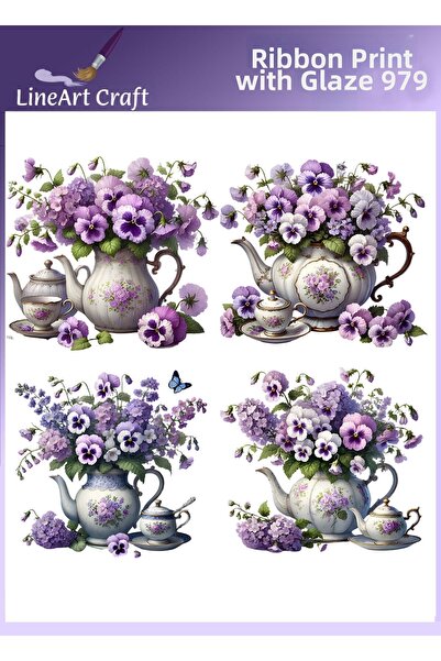 LİNEART Iron-On Rubon Transfer Printing for Wood & Fabric Transfer No:Rb979-3...