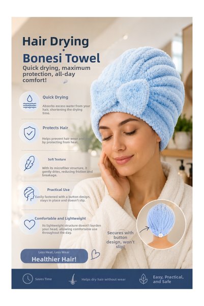SheMask Hair Drying Cap Microfiber Towel Shower Cap Hair Cap Quick-Dry Soft Textured Hair Accessory Bath Cap Hair Care Products Women's Hair Accessories Practical Cap Towel