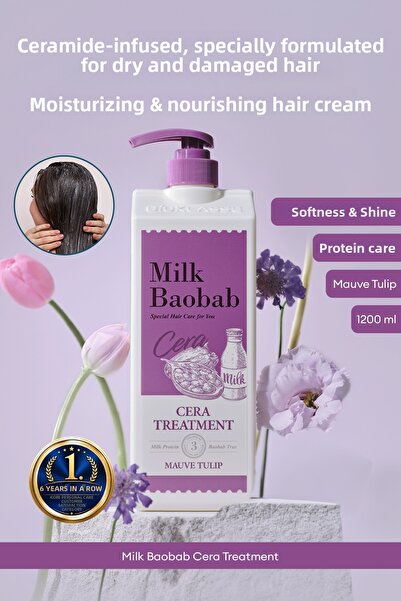 Milk Baobab بلسم مرطب ومغذي للشعر الجاف والتالف، علاج سيرا (ماوف توليب)