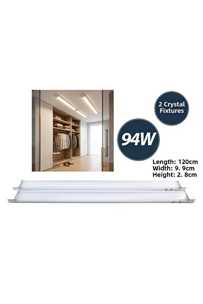 shopwave Pln 2 Pcs 94W 120cm Crystal Led Band Light Fixture White=6500K Alumi...