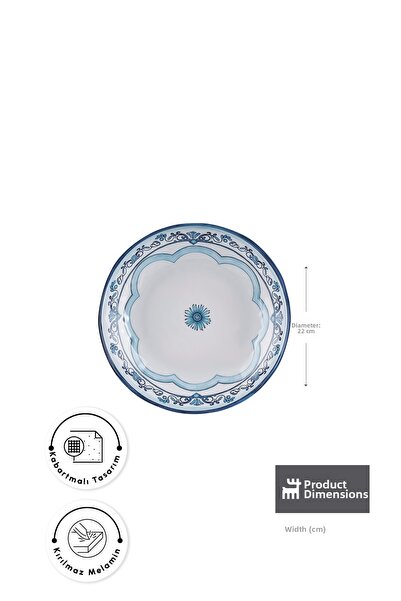 Karaca Blue Harmony Melamine Deep Plate 22 cm