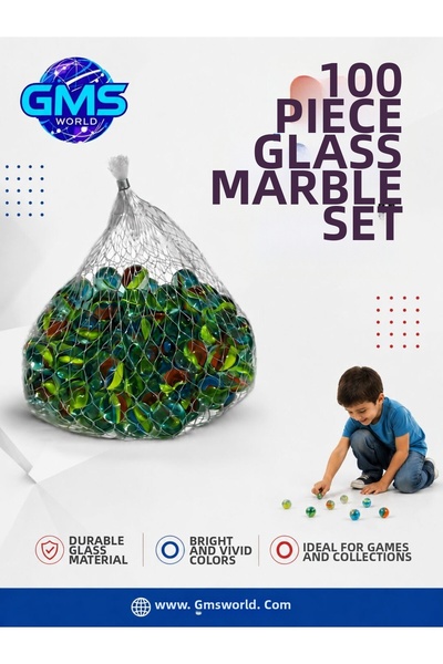 GMS WORLD Colored Glass Marble 100 Pcs