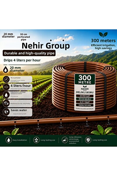 AGROLUX Σωλήνας αποστράγγισης 30 εκ. με οπή 20 χιλιοστών, 300 μέτρα (πάχος το...