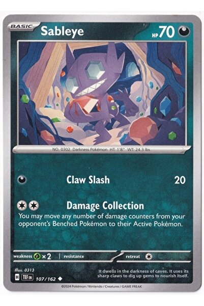 Pokemon Sableye 107/162 - Temporal Forces - Kart (Mint)