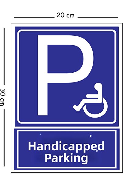Mayeka Metal Disabled Parking Sign 20X30 cm A4 Warning Work Safety Sign