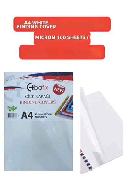SEYFİKİRTASİYE A4 White Skinny Cover 160 Micron 100 Pieces (1 Pack)