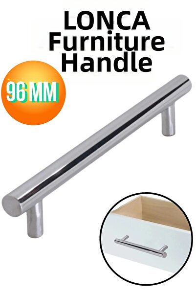 KAYRA LEATHER CRAFT Lonca 96 mm (9.6 cm) Metal Shiny Chrome Furniture and Kit...
