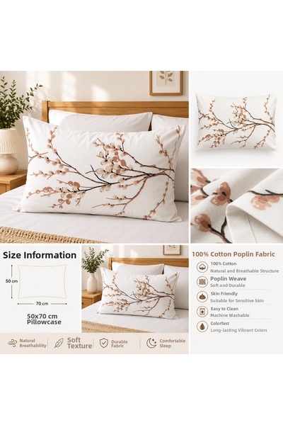DOĞA EV TEKSTİLİ Doğanın Tüm Renkleri 2-Pack Pillowcases 50X70 - 100% Cotton ...