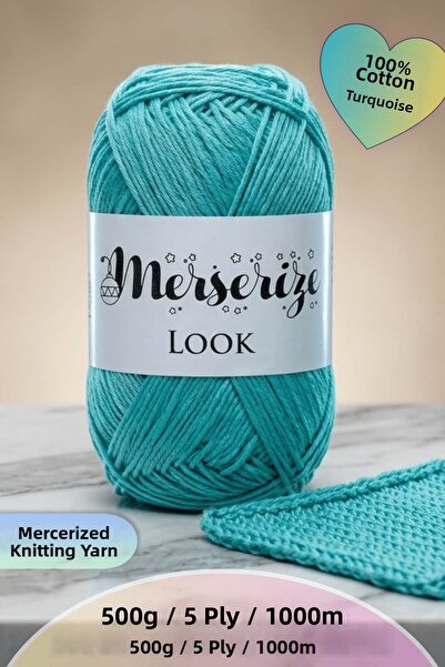 Dantelux Mercerized Knitting Yarn (5 Skeins / 500 Grams / 1000 Meters) 100% C...