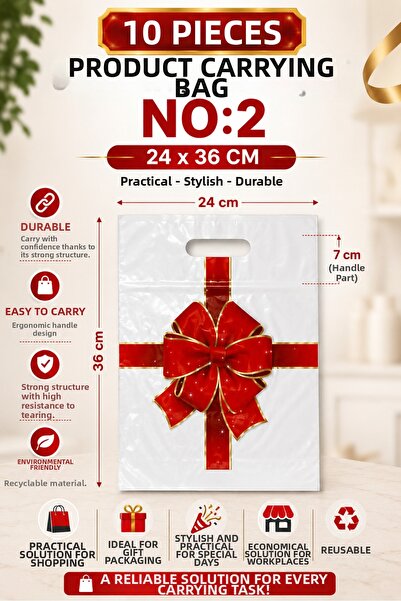 BİRBEYSTORE 10 Pieces of Product Carrying Bags No:2 24X36 cm Hand-Held Gift a...