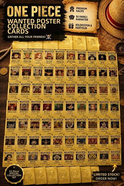CANTEX TECH One Piece Game Card - Wanted Poster Gold Collection Card 55 Pcs +...