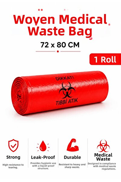 VELAR Medical Infectious Waste Garbage Bag with Drawstring, Large 72 X 80 cm ...