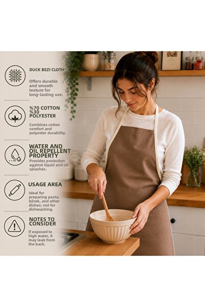 liefhome Water and Oil Repellent Duck Cloth Kitchen Apron |   70% Cotton 30% ...