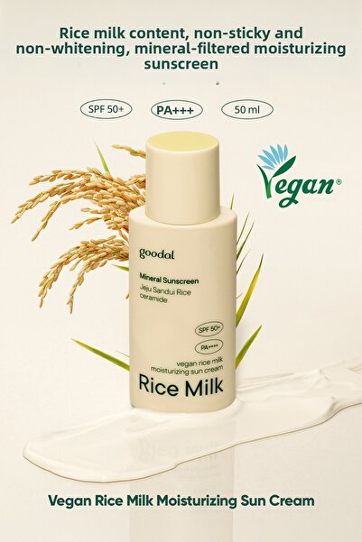Goodal Mineral Filtered, Moist Finish Sunscreen Vegan Rice Milk Moisturizing ...