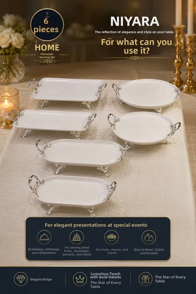 Niyara home 6-Piece Porcelain Presentation Set the Reflection of Elegance and...