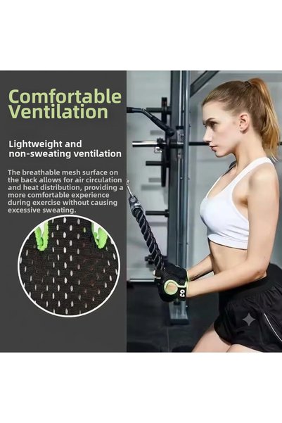 SkyWheel Short Finger Mesh Breathable Anti-Sweat Fitness Pilates Palm Anti-Slip Silicone Sports Gloves - Size m
