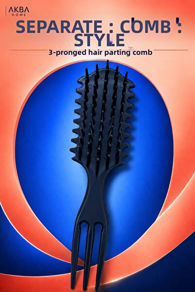 AKBA HOME 3-Tip Hair Parting Comb Professional Hair Detangling, Volumizing, a...