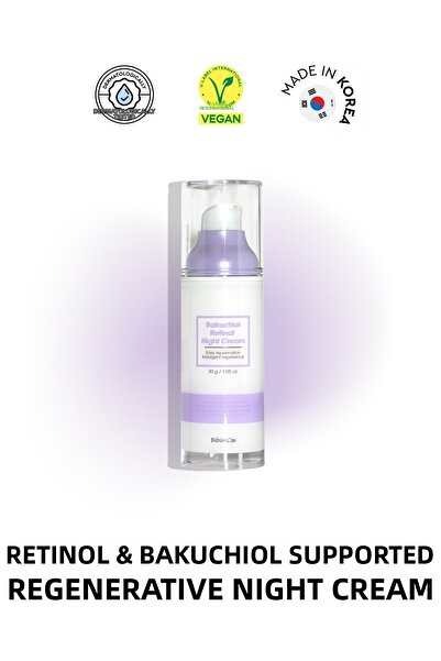 Bibimcos Bakuchiol Retinal Night Cream 30Gr - Renewing & Anti-Wrinkle Night C...
