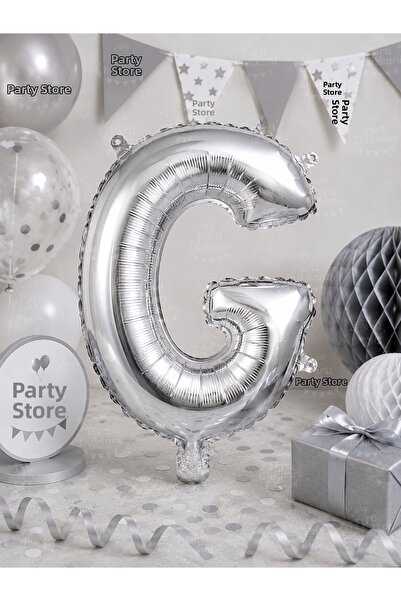 Parti Dükkanı 16 Inch 36 cm Silver g Letter Foil Balloon Birthday Name Letter...