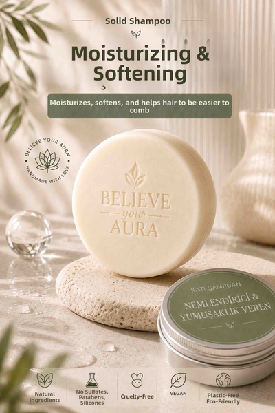 Believe Your Aura شامبو صلب مرطب ومنعم - زيت الأرغان والألوفيرا وفيتامين E وب...