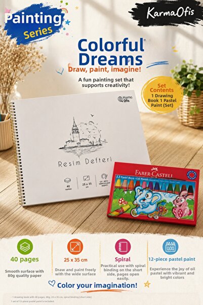 Faber Castell Painting Series White 25X35 cm 40 Sheets Drawing Pad and Faber-...