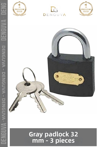 Denguva # Padlock Steel Body Safe Sturdy Durable Rustproof Anti-Theft Gray Pa...