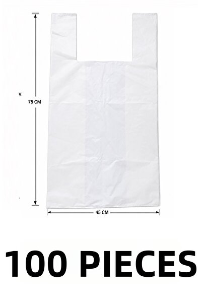 MTKardeşler 100 Pieces of 45X75 cm Thick Durable White Bags, Goods Transport ...