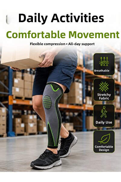 ARMÜZ Breathable Compression Knee Brace Full Length Flexible Knee Protector