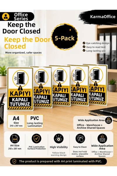 KarmaOfis A4 Keep Gate Closed Warning Sign Pvc Laminated Keep Gate Closed Wor...