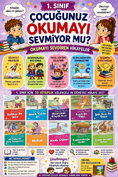 Ata Yayıncılık 1.Sınıf Okumayı Sevdiren 10 lu Hikaye Seti 9 (16 sayfa)