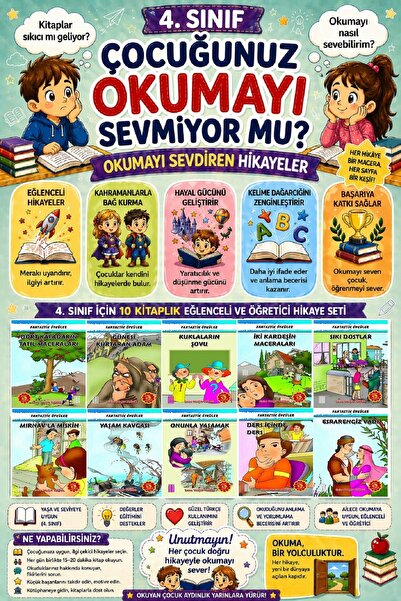 Ata Yayıncılık 4.Sınıf Okumayı Sevdiren 10 lu Hikaye Seti 2 (64 Sayfa)