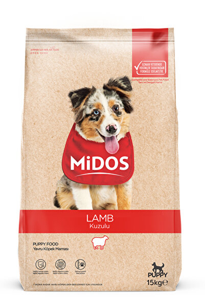MİDOS Hrana caine junior, Midos, Premium, cu carne de miel, 15 kg, digestie s...
