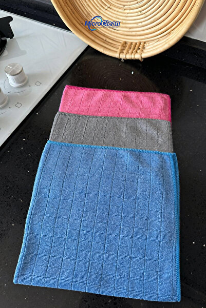 Micro Clean Missclean ( 3 Adet ) Mikrofiber Mutfak Bezi Mükemmel Su Emici Leke Tutmaz 40*40 Cm