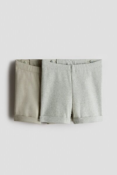 H&M 2'li Pamuklu Jarse Şort