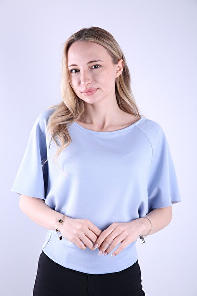 Veni Life Ženska bluza sa šišmiš rukavima i lađastim izrezom